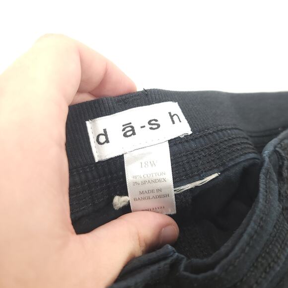 Dash Button Zip Cargo Dark Wash Pants Womens Size 18W Black - Picture 2 of 9